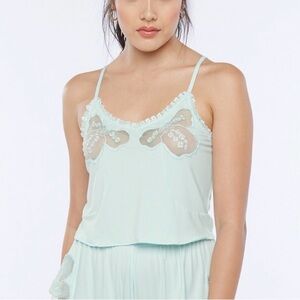 Savage X Fenty Soft Blue Lace Trim Chemise